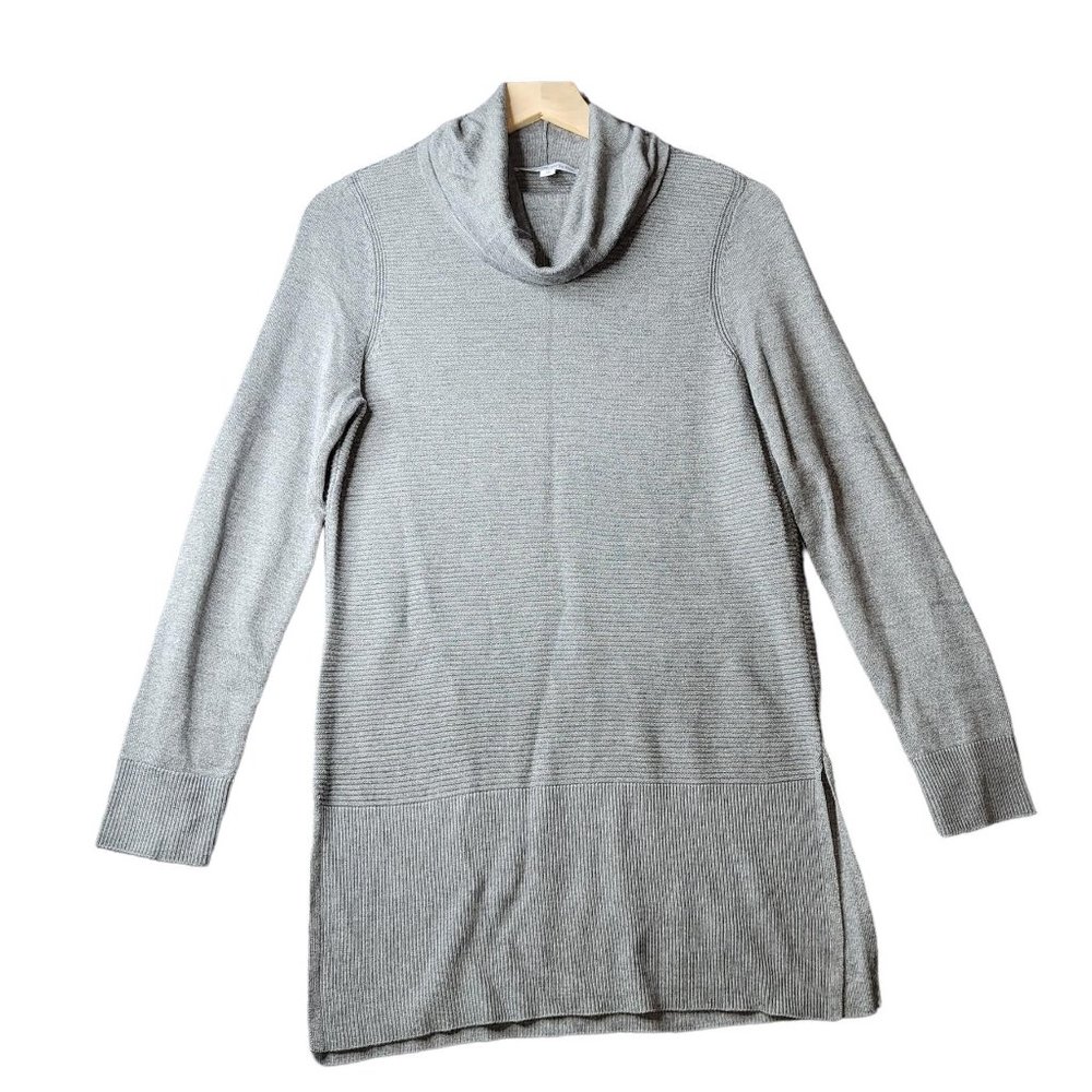 Adrienne Vittadini Gray Cowl Neck Sweater Women Size M - Picture 1 of 5